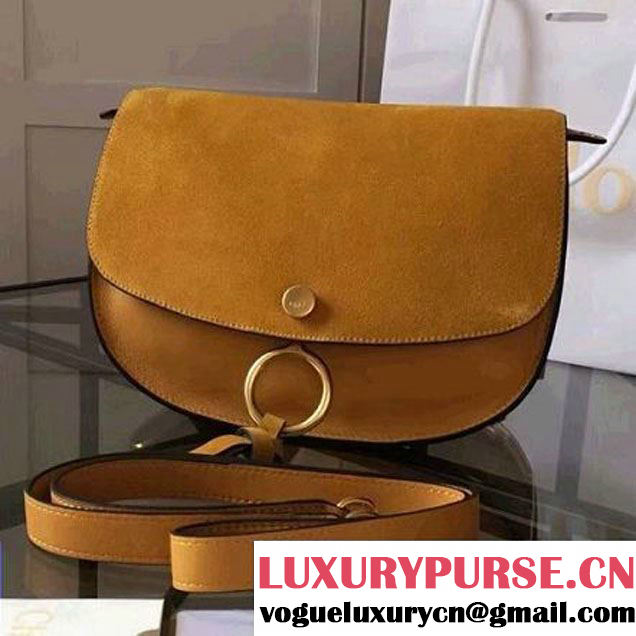 Chloe Kurtis Shoulder Bag in Small Grain, Smooth & Suede Calfskin Yellow 2016 (Chloe-6082718 )