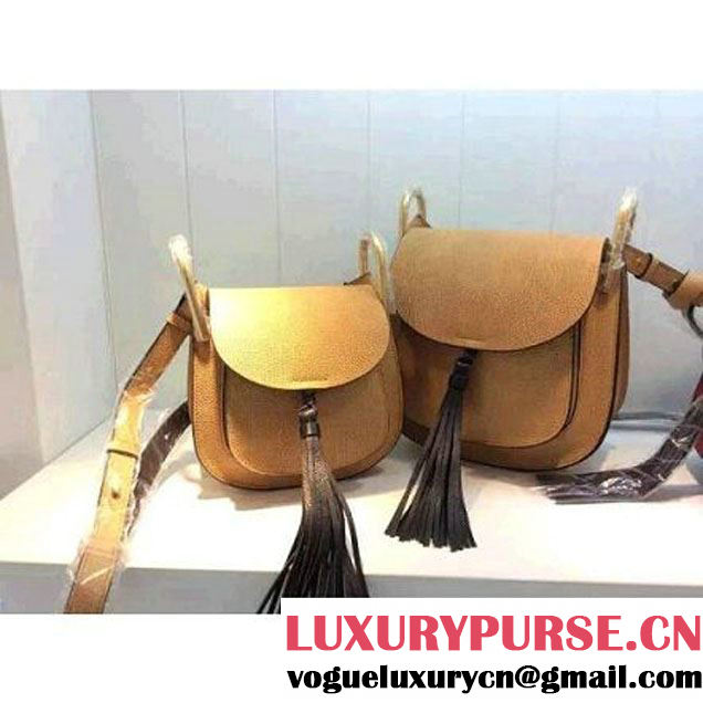 Chloe Hudson Leather Shoulder Bag In Camel/Black (2B080-120214 )