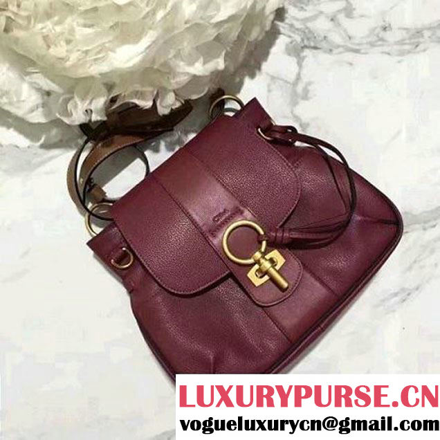 Chloe Lexa Small Double Strap Cross-Body Bag Burgundy 2016 (2A118-6092323 )