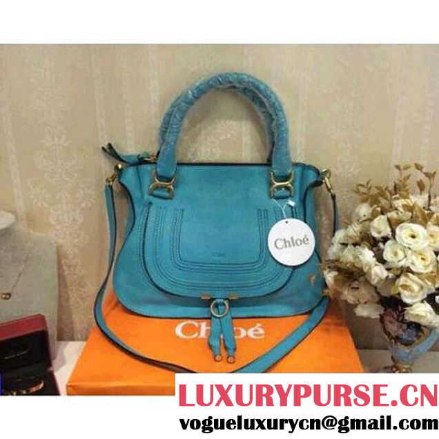 Chloe Marcie Medium Tote Bag in Cyan (2b080-041736 )