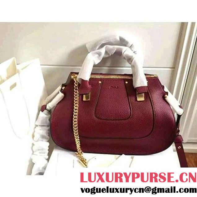 Chloe Hayley Bag In Burgundy Calfskin F/W 2015 (2A118-102202 )