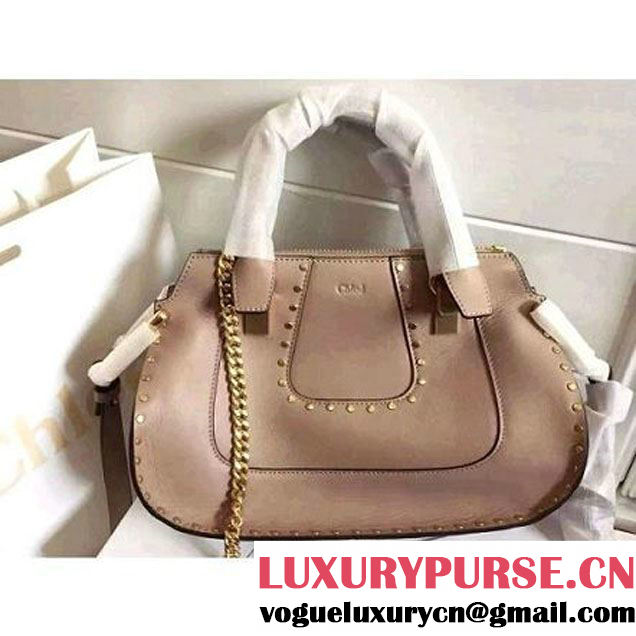 Chloe Hayley Bag In Nude Smooth Calfskin With Studs F/W 2015 (2A118-102233 )