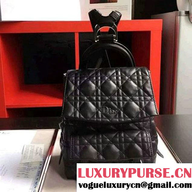 Dior Lambskin Small Stardust Backpack Black 2016 (1A076-6060608 )