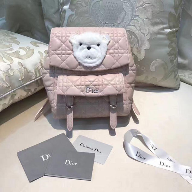 Christian Dior Stardust Cannage Stitched Small Backpack Patent Lambskin Leather Fall Winter 2017 Collection Light Pink