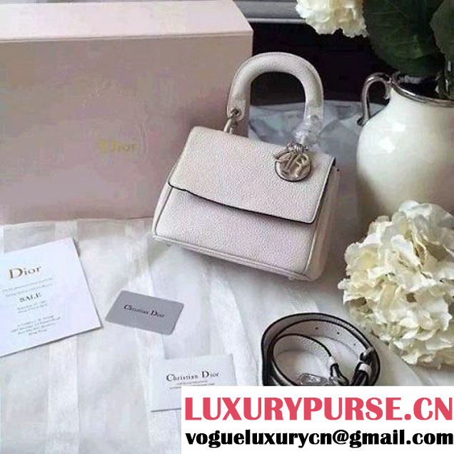 Dior Mini Be Dior Bag In White Bullcalf Leather(Rosy Interior) (1C065-092210 )