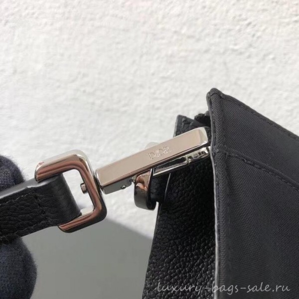 Dior Nylon Bee DIOR X KAWS Pouch Clutch Bag Black with Pink Logo 2019