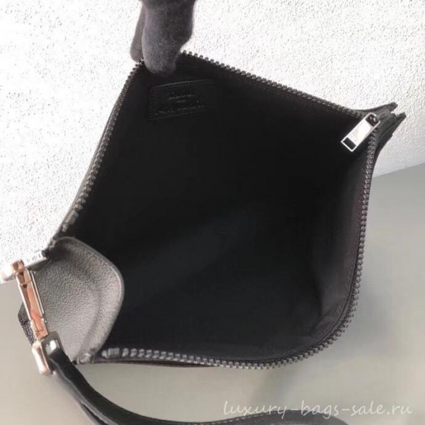 Dior Nylon Bee DIOR X KAWS Pouch Clutch Bag Black with Pink Logo 2019