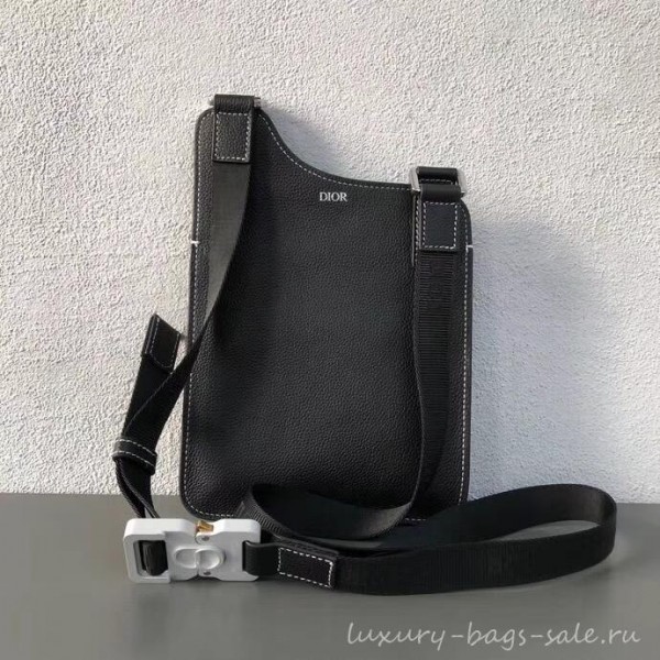 Dior Grained Calfskin Saddle Messenger Bag DIOR x KAWS Black 2019