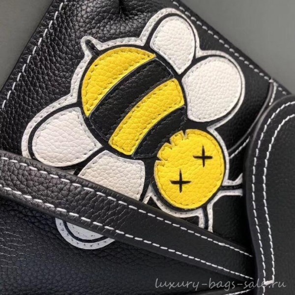 Dior Grained Calfskin Saddle Messenger Bag DIOR x KAWS Black 2019