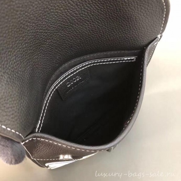 Dior Grained Calfskin Saddle Messenger Bag DIOR x KAWS Black 2019