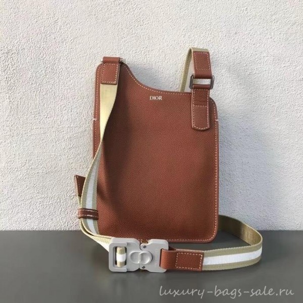 Dior Grained Calfskin Saddle Messenger Bag Brown 2019