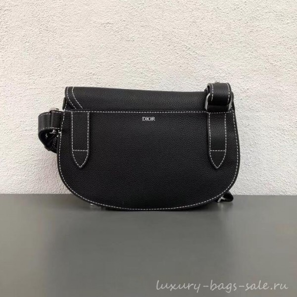 Dior DIOR X KAWS Grained Calfskin Pouch Saddle Shoulder Bag Black 2019
