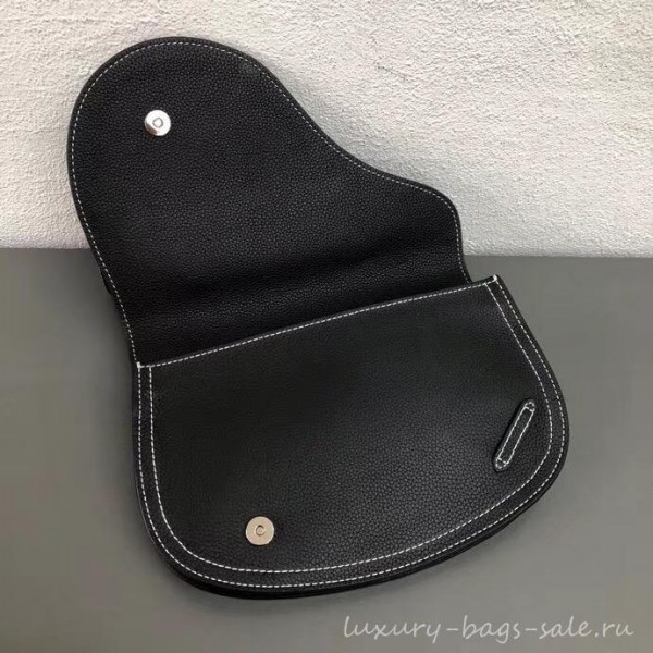 Dior DIOR X KAWS Grained Calfskin Pouch Saddle Shoulder Bag Black 2019