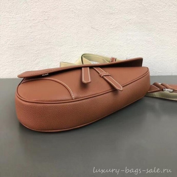 Dior Grained Calfskin Saddle Shoulder Belt Bag Brown 2019
