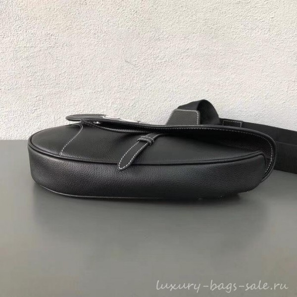 Dior Grained Calfskin Saddle Shoulder Belt Bag DIOR x KAWS Black 2019