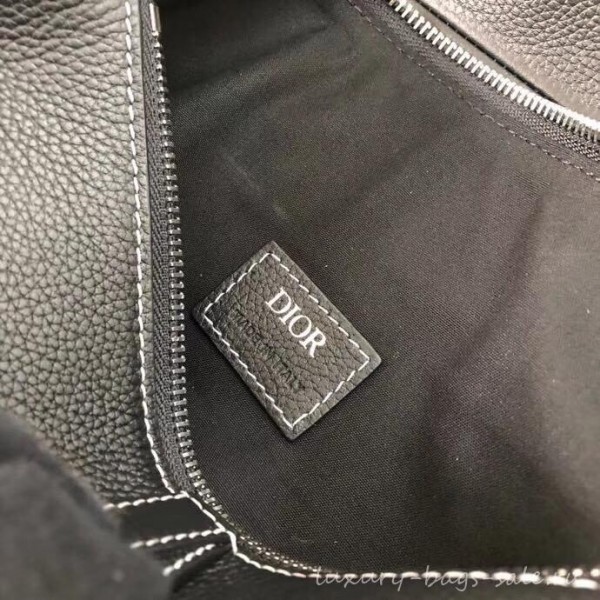 Dior Grained Calfskin Saddle Shoulder Belt Bag DIOR x KAWS Black 2019