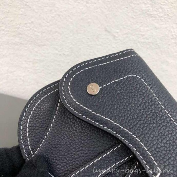 Dior Grained Calfskin Key Ring Saddle Zipped Purse Navy Blue 2019