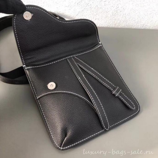 Dior Grained Calfskin Saddle Messenger Bag Black 2019