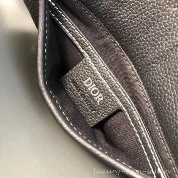 Dior Grained Calfskin Saddle Messenger Bag Black 2019