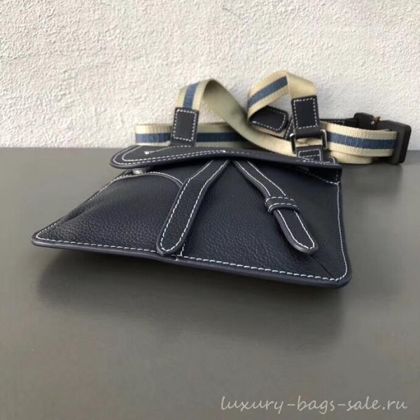 Dior Grained Calfskin Saddle Messenger Bag Navy Blue 2019