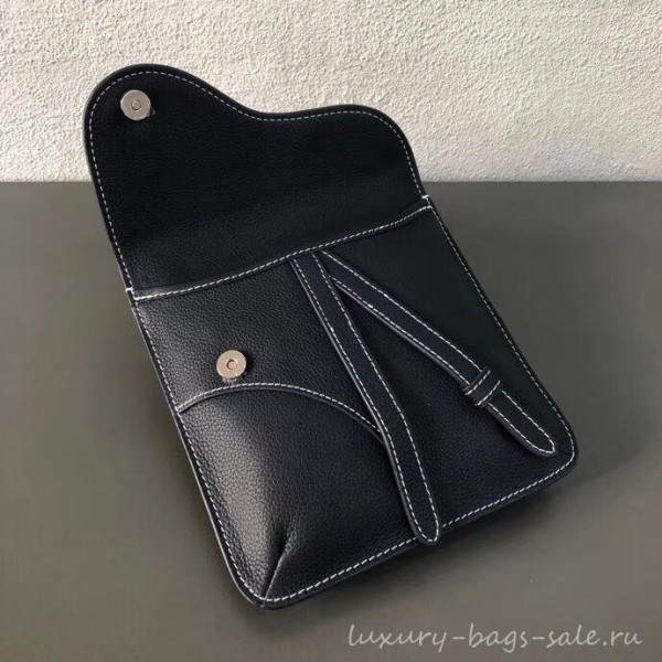 Dior Grained Calfskin Saddle Messenger Bag Navy Blue 2019