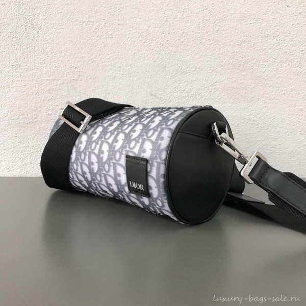Dior Oblique Jacquard Technical Fabric Roller Shoulder Bag Blue 2019