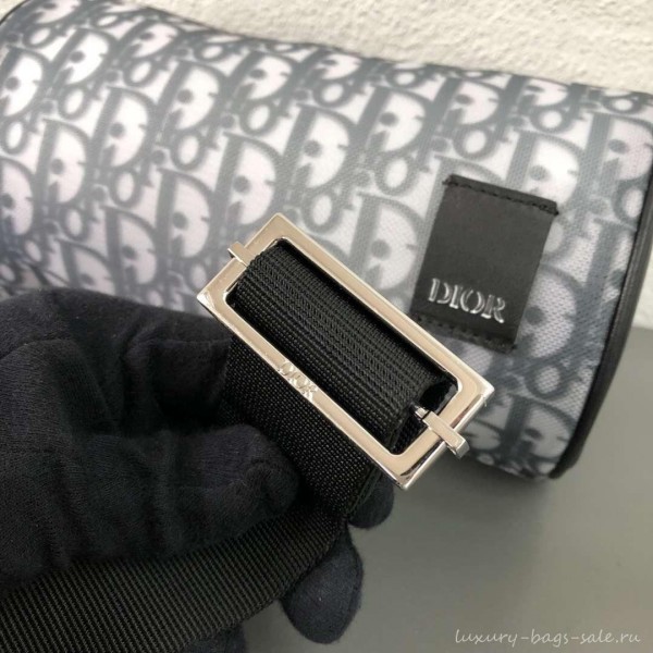 Dior Oblique Jacquard Technical Fabric Roller Shoulder Bag Blue 2019