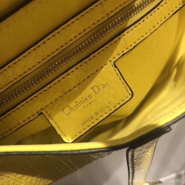 Dior Python Saddle Bag Yellow 2019
