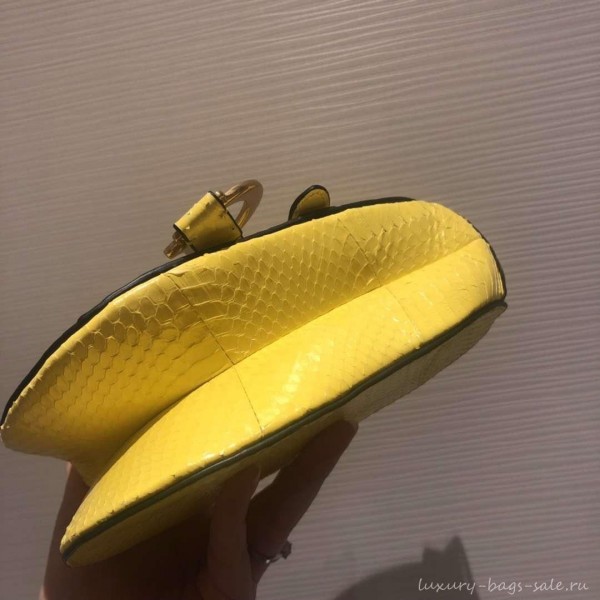 Dior Python Mini Saddle Bag Yellow 2019