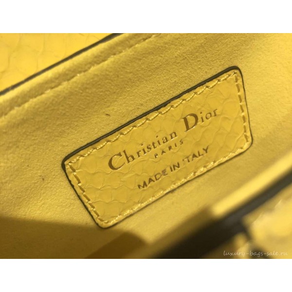 Dior Python Mini Saddle Bag Yellow 2019