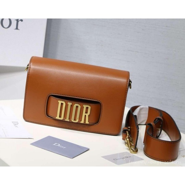 DIOR DIO(R)EVOLUTION FLAP BAG camel/gold