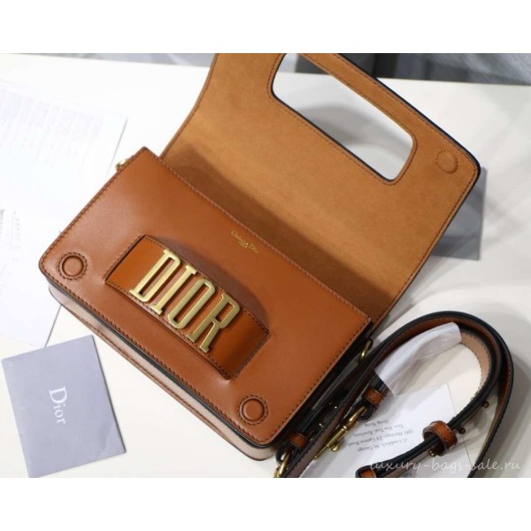 DIOR DIO(R)EVOLUTION FLAP BAG camel/gold