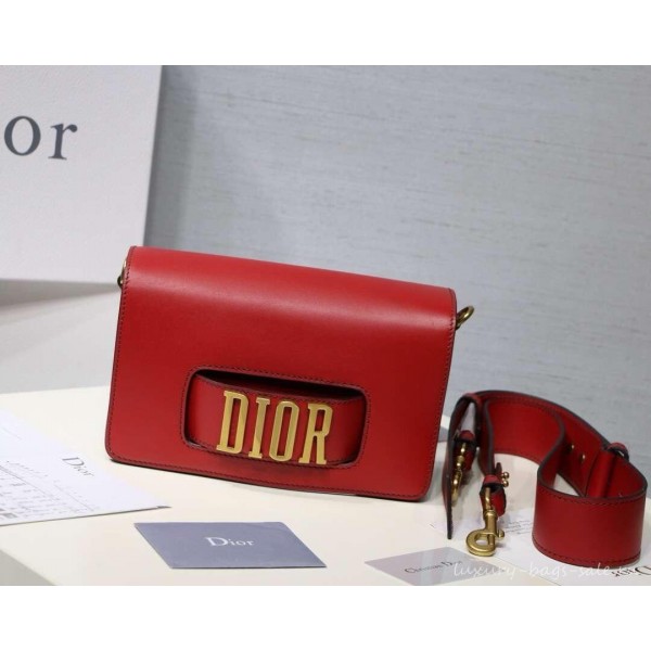 DIOR DIO(R)EVOLUTION FLAP BAG red/gold