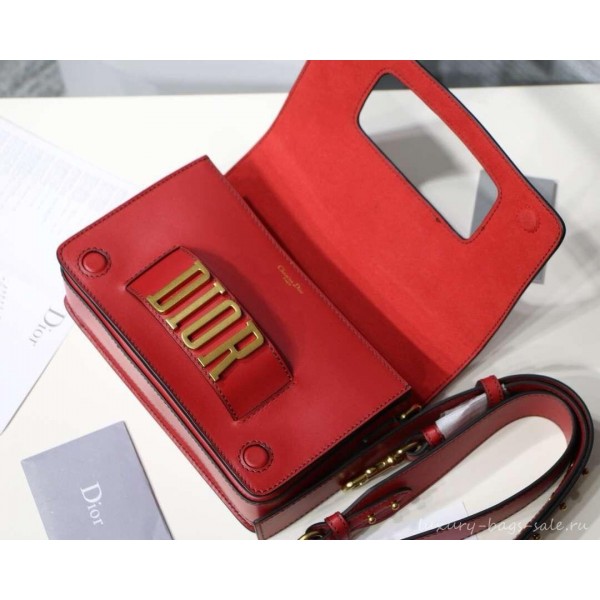 DIOR DIO(R)EVOLUTION FLAP BAG red/gold