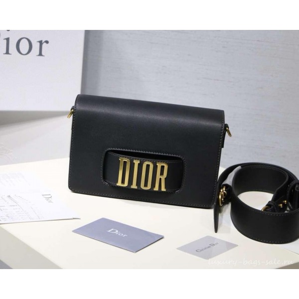 DIOR DIO(R)EVOLUTION FLAP BAG black/gold