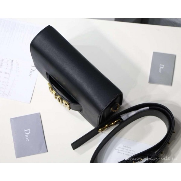 DIOR DIO(R)EVOLUTION FLAP BAG black/gold
