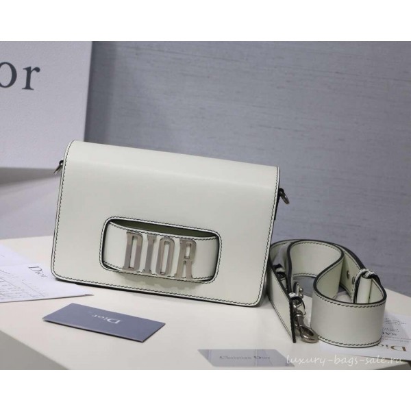 DIOR DIO(R)EVOLUTION FLAP BAG white/silver