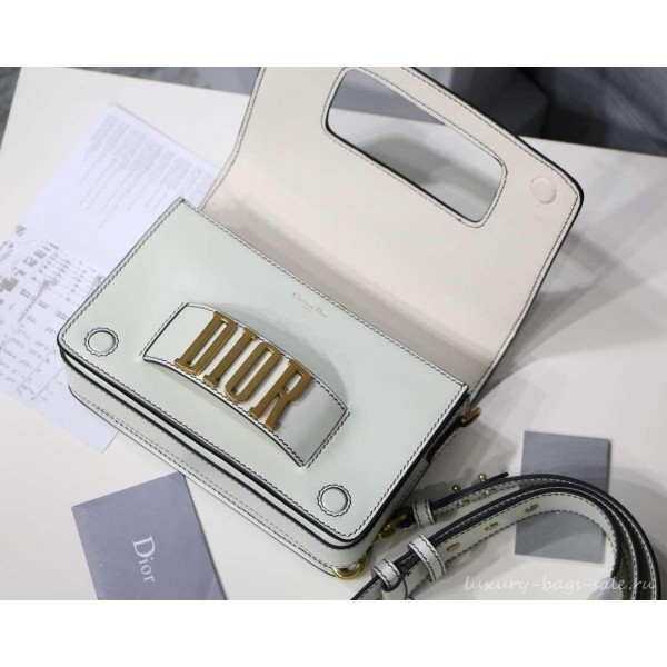 DIOR DIO(R)EVOLUTION FLAP BAG WHITE/GOLD