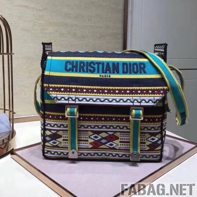 Dior Diorcamp Messenger Bag in Multicolored Embroidered Canvas Blue 2019 (JPH-9031839 )