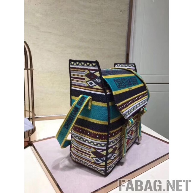 Dior Diorcamp Messenger Bag in Multicolored Embroidered Canvas Blue 2019 (JPH-9031839 )