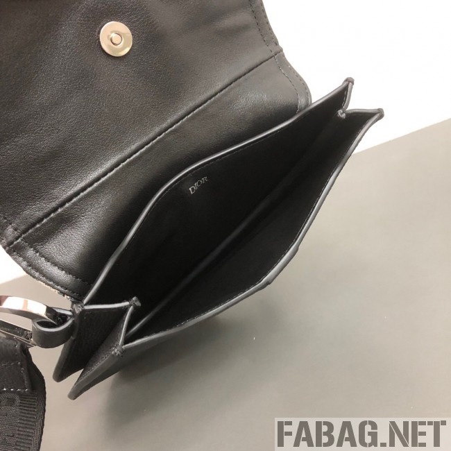 Dior Saddle Clutch in Blue Oblique Jacquard Canvas and Black Leather  (WEIP-9032721 )