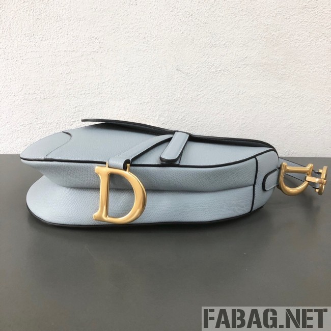 Dior Saddle Bag in Grained Leather Light Blue 2019 (WEIP-9031616 )