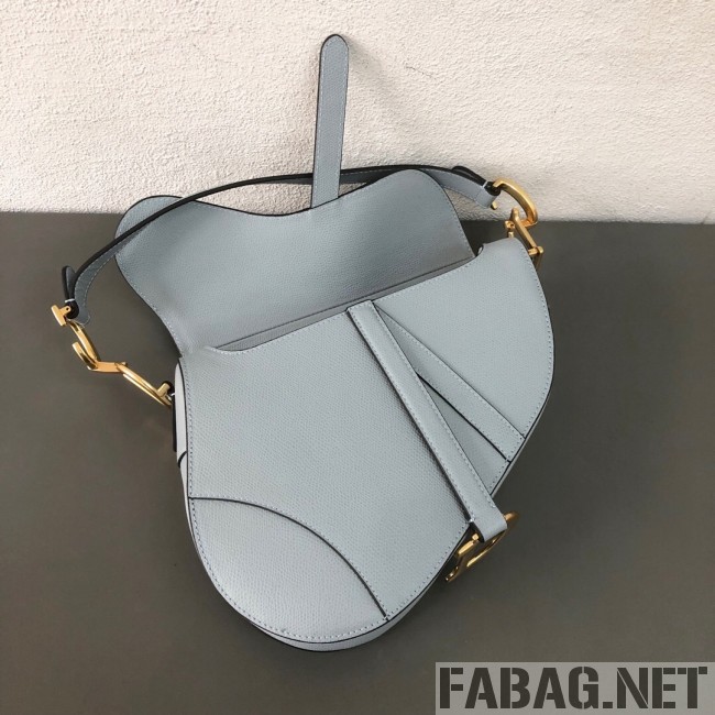 Dior Saddle Bag in Grained Leather Light Blue 2019 (WEIP-9031616 )