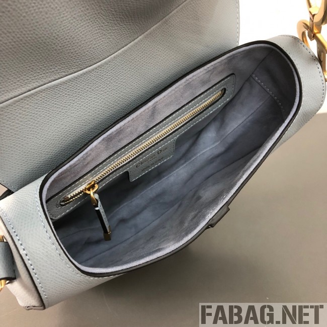Dior Saddle Bag in Grained Leather Light Blue 2019 (WEIP-9031616 )