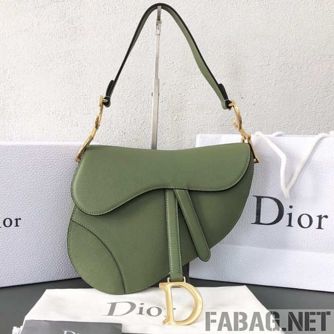 Dior Saddle Bag in Grained Leather Green Tea 2019 (WEIP-9031615 )