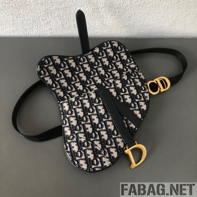 Dior CD Oblique Canvas Saddle Belt Bag Blue 2019 (WEIP-9031614 )