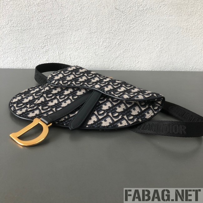 Dior CD Oblique Canvas Saddle Belt Bag Blue 2019 (WEIP-9031614 )