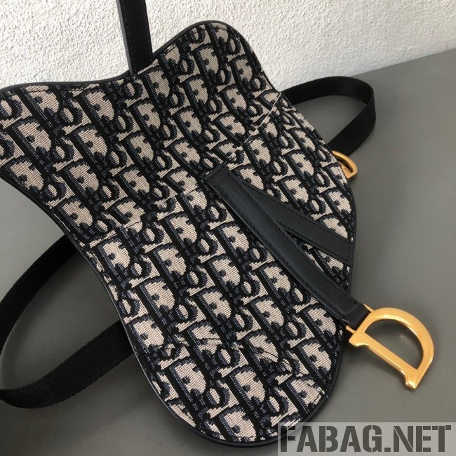 Dior CD Oblique Canvas Saddle Belt Bag Blue 2019 (WEIP-9031614 )