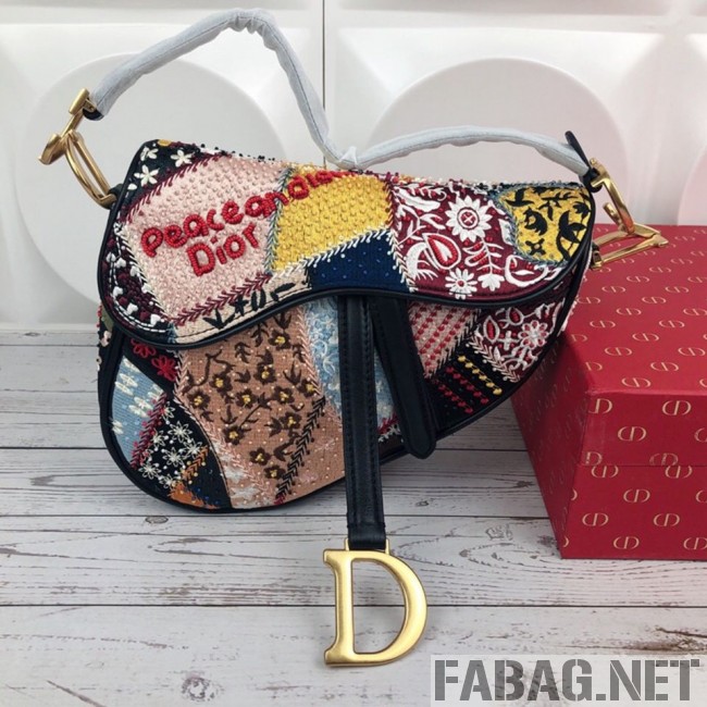 Dior Saddle Bag in Embroidered Calfskin 2019 (XYD-9031529 )