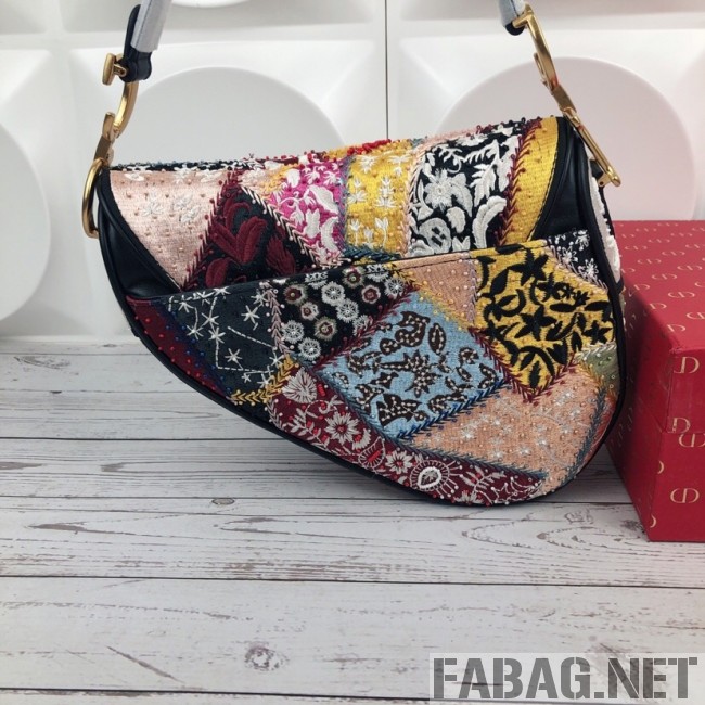 Dior Saddle Bag in Embroidered Calfskin 2019 (XYD-9031529 )